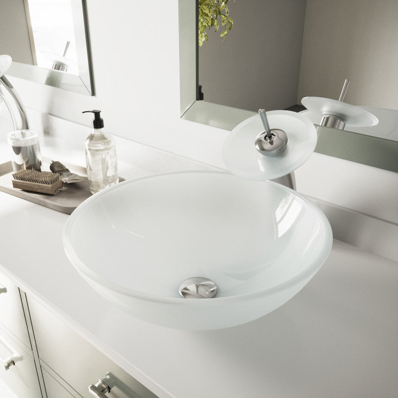 Crystalline Tempered Glass Vessel Bathroom Sink