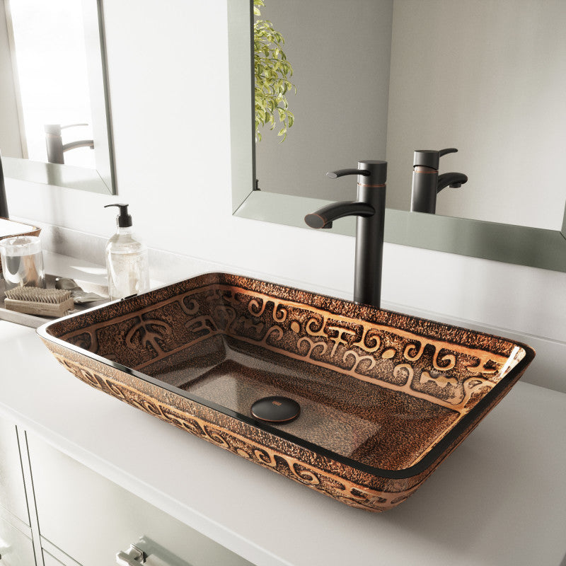 Hadyn Tempered Glass Vessel Bathroom Sink