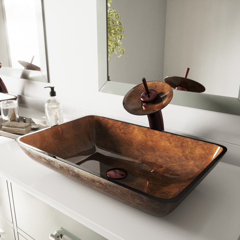 Hadyn Tempered Glass Vessel Bathroom Sink