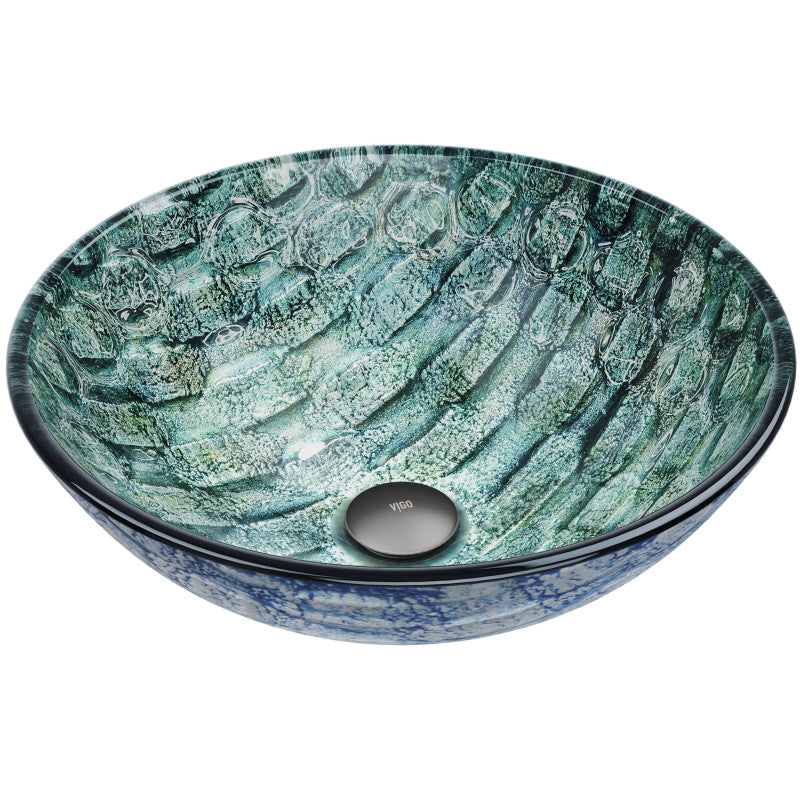 Crystalline Tempered Glass Vessel Bathroom Sink