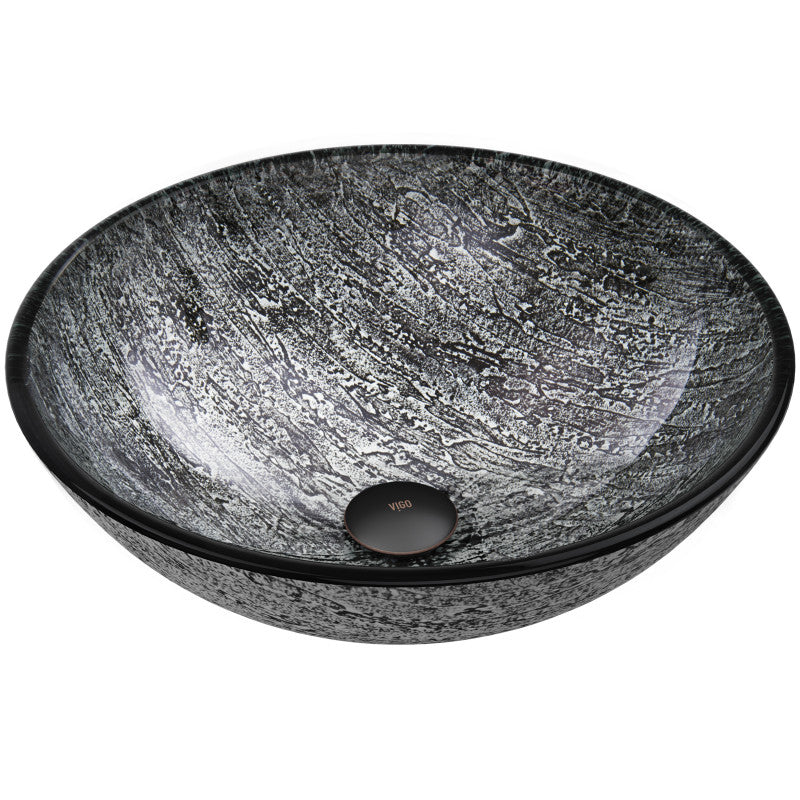 Crystalline Tempered Glass Vessel Bathroom Sink
