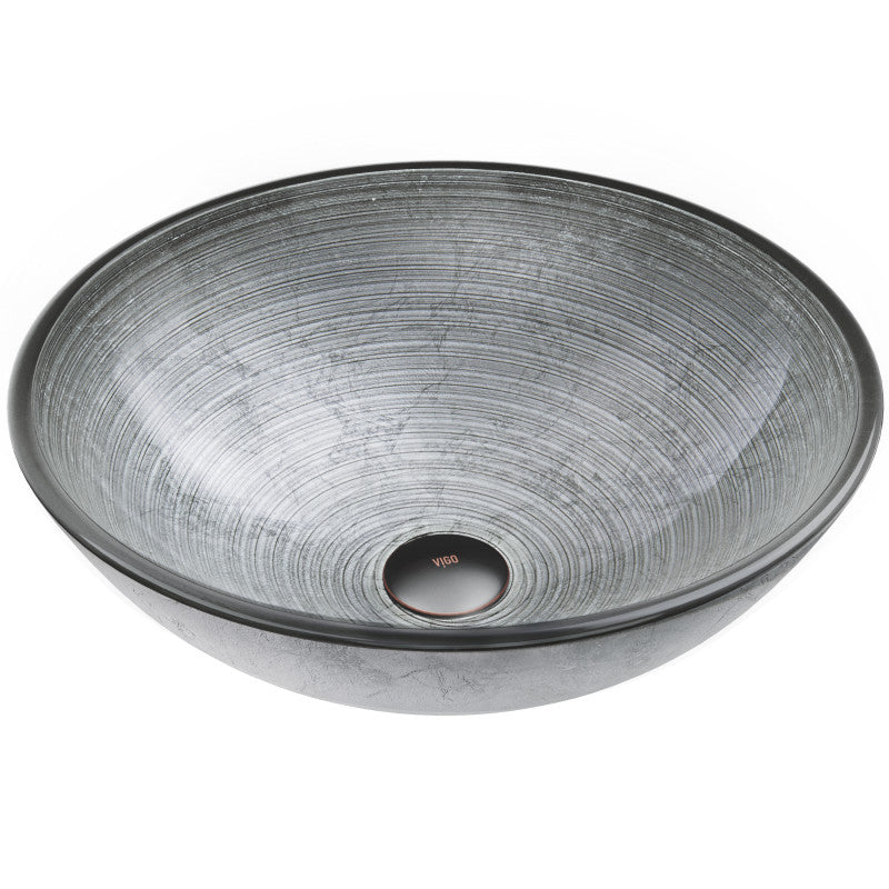 Simply Silver Tempered Glass Vessel Bathroom Sink