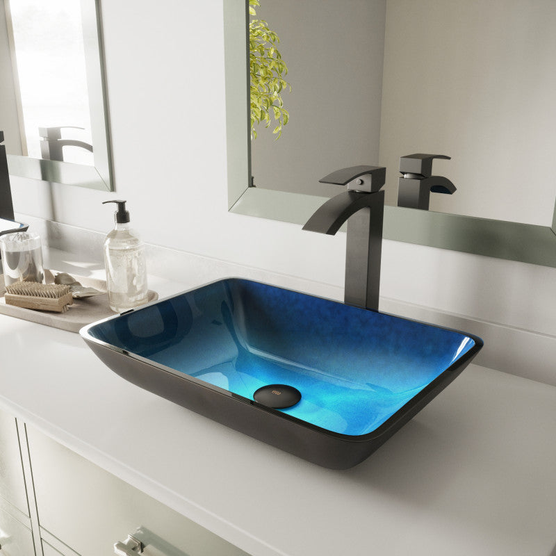 Donatello Tempered Glass Vessel Bathroom Sink