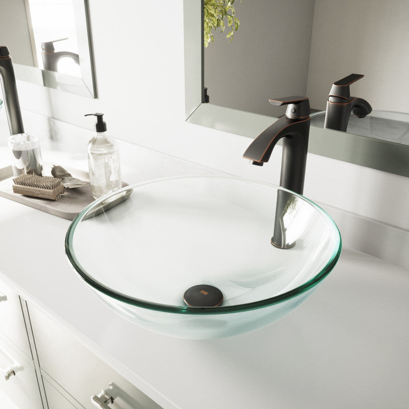 Crystalline Tempered Glass Vessel Bathroom Sink