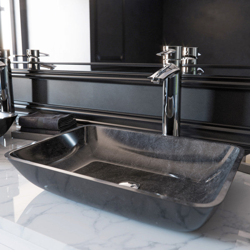 Donatello Tempered Glass Vessel Bathroom Sink