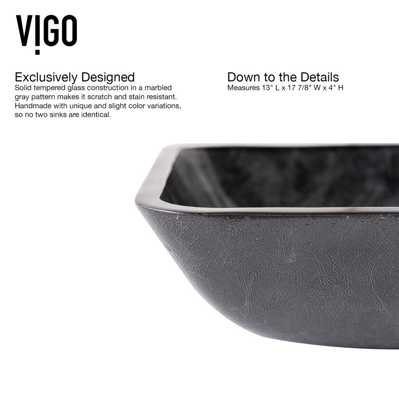 Donatello Tempered Glass Vessel Bathroom Sink