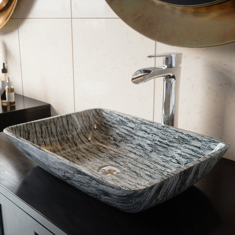 Donatello Tempered Glass Vessel Bathroom Sink
