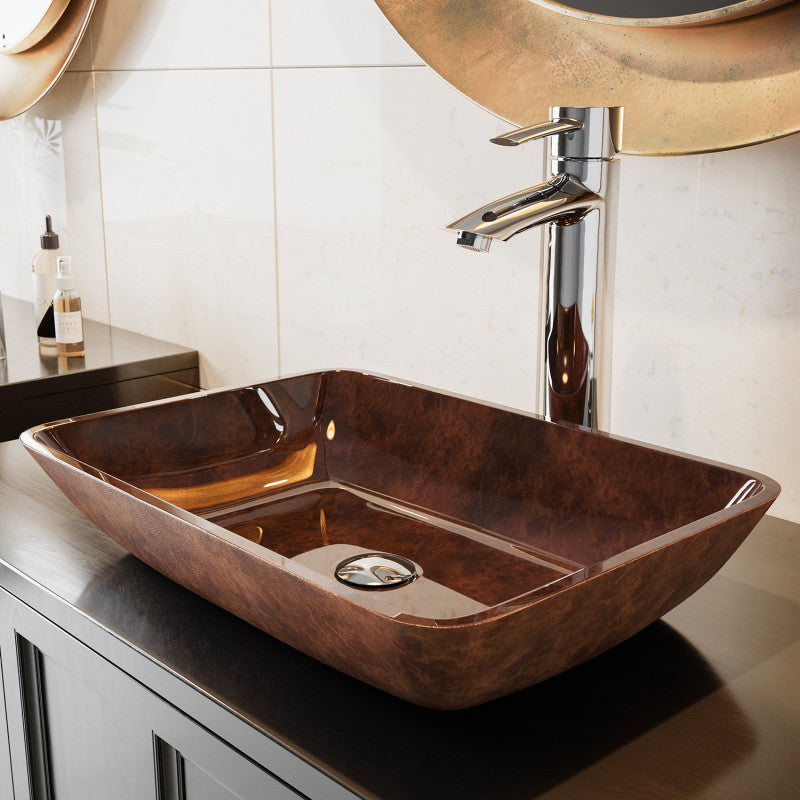 Donatello Tempered Glass Vessel Bathroom Sink