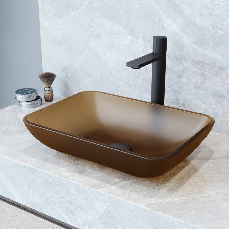 Sottile MatteShell™ Tempered Glass Vessel Bathroom Sink