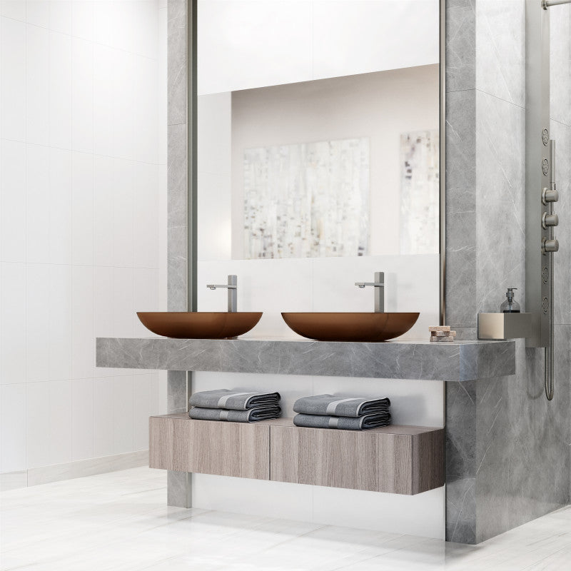 Sottile MatteShell™ Tempered Glass Vessel Bathroom Sink