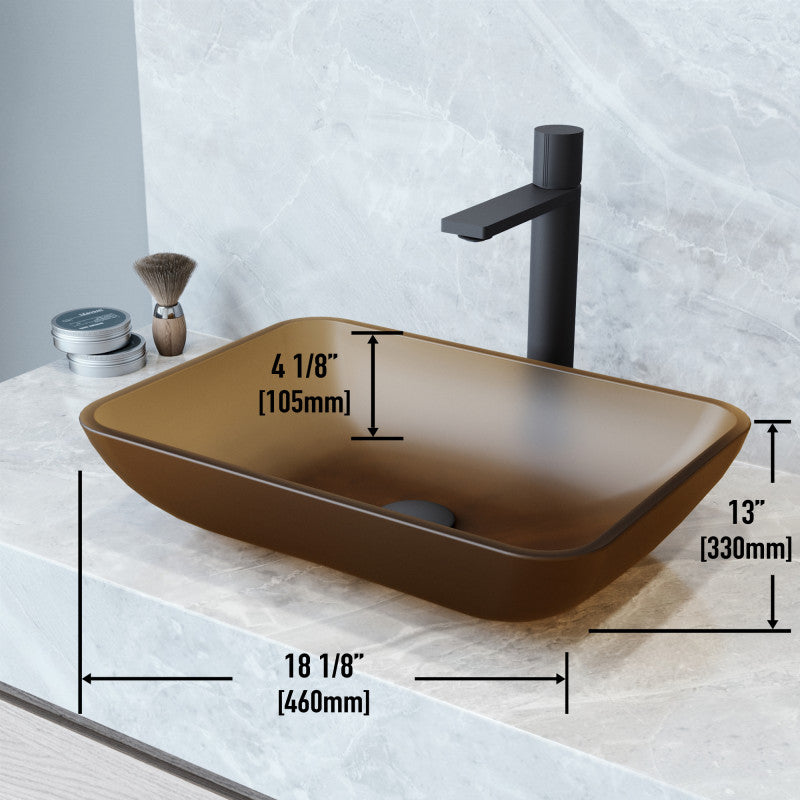 Sottile MatteShell™ Tempered Glass Vessel Bathroom Sink