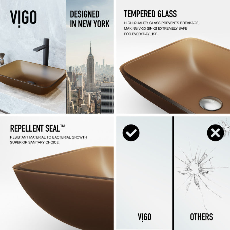 Sottile MatteShell™ Tempered Glass Vessel Bathroom Sink
