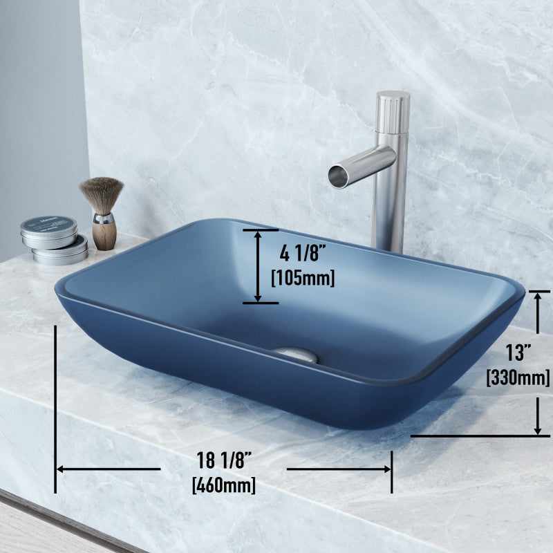 Sottile MatteShell™ Tempered Glass Vessel Bathroom Sink