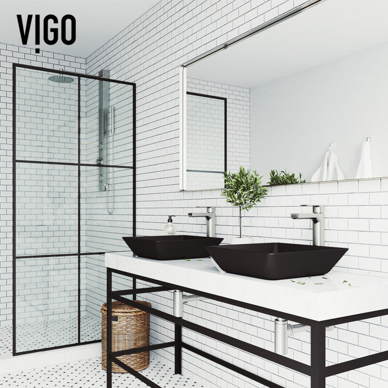 Black Roma MatteShell™ Tempered Glass Vessel Bathroom Sink