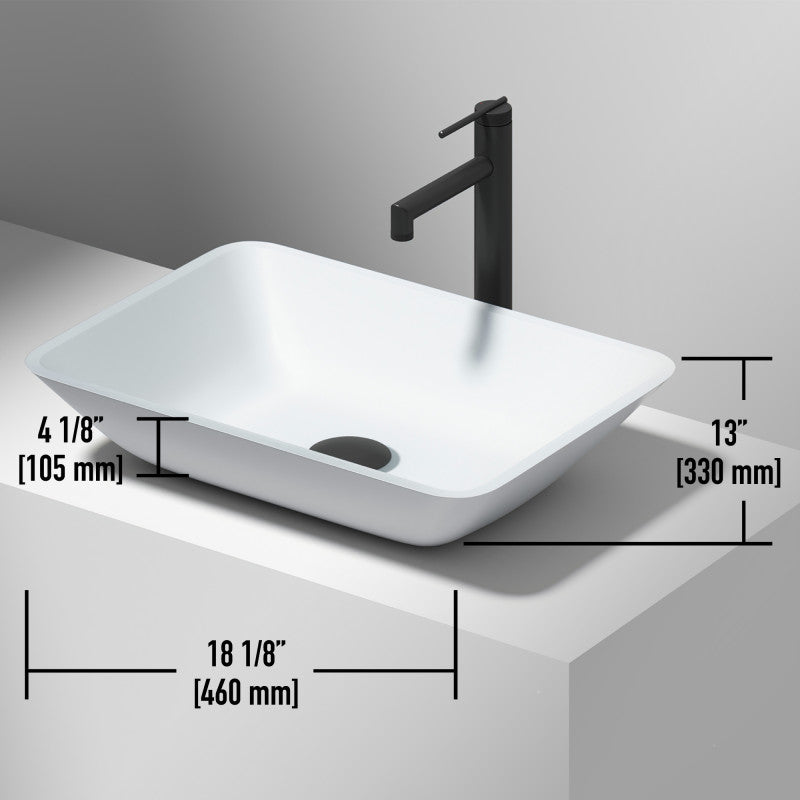 Sottile MatteShell™ Tempered Glass Vessel Bathroom Sink