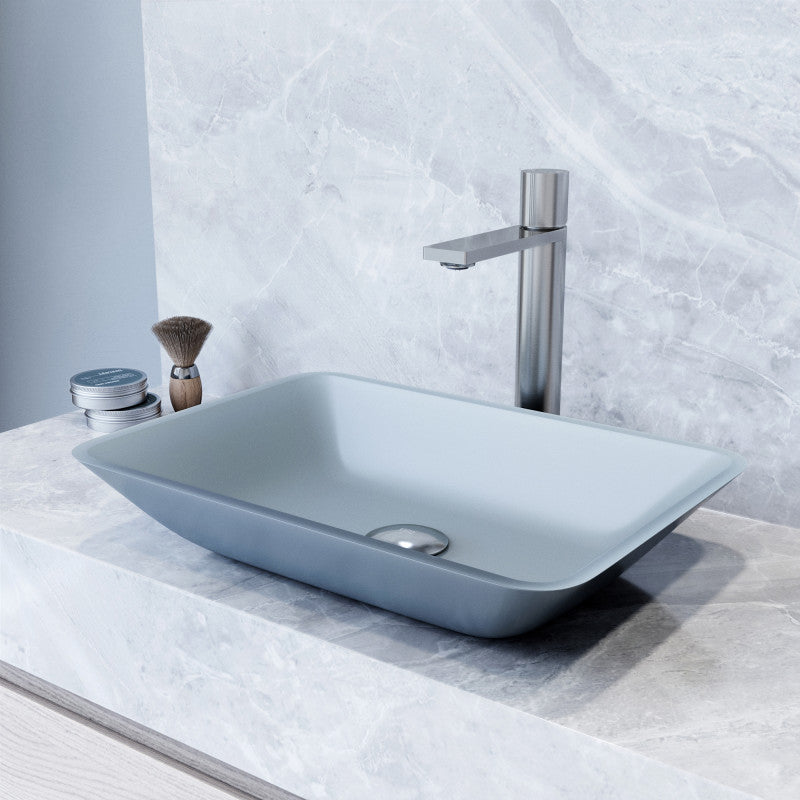 Sottile MatteShell™ Tempered Glass Vessel Bathroom Sink