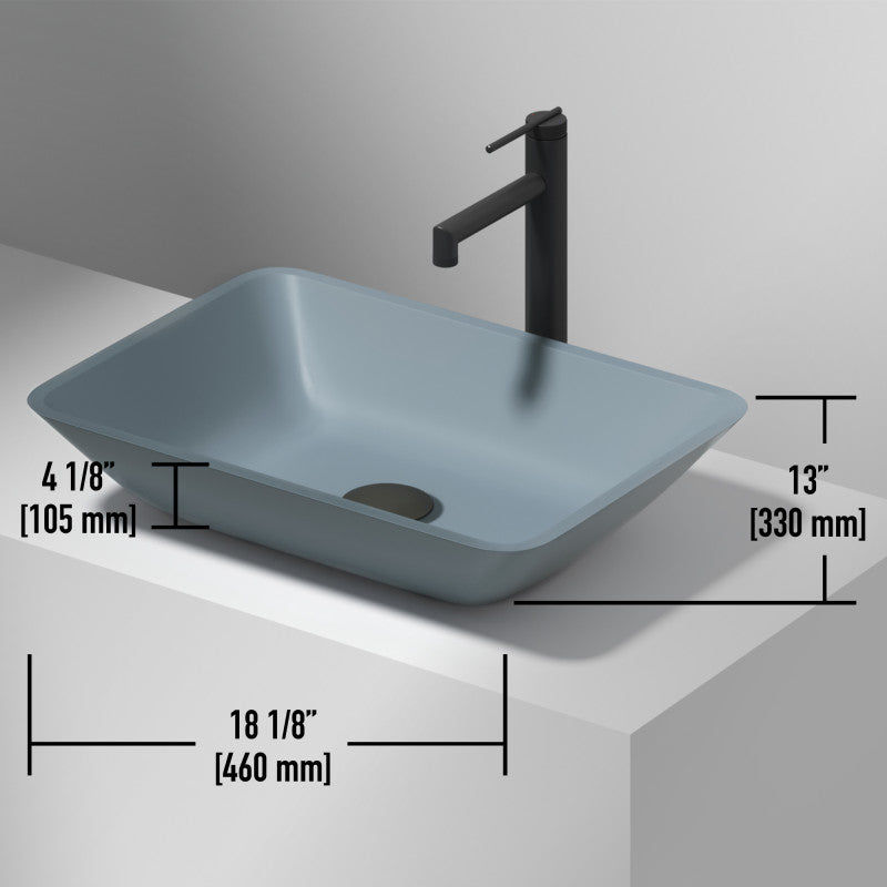 Sottile MatteShell™ Tempered Glass Vessel Bathroom Sink