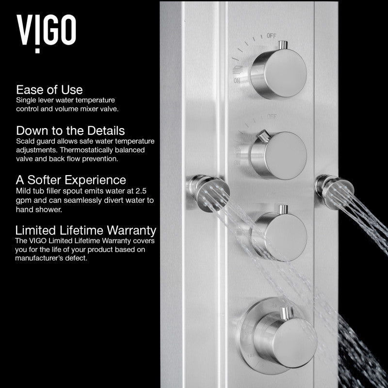 Mateo Shower Panel System with Tub Spout