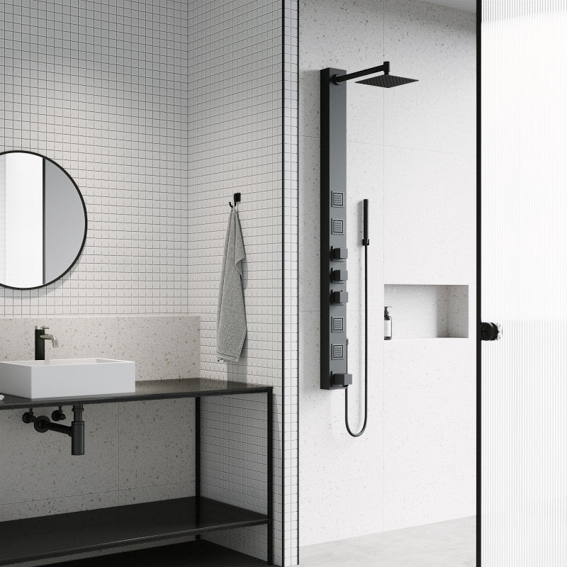 Bowery Square Shower Panel System with Tub Spout