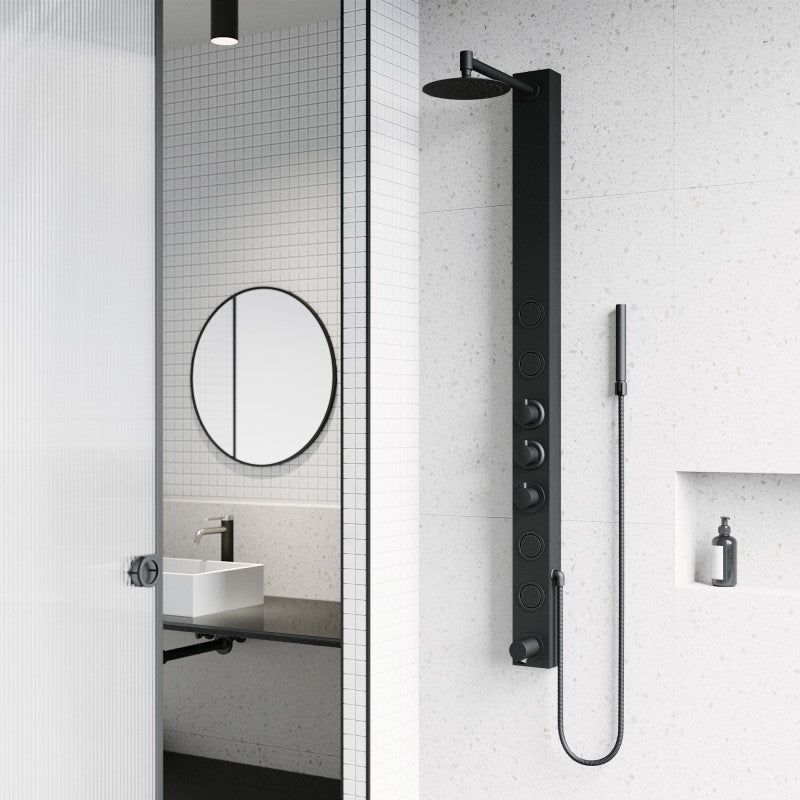 Bowery Round Shower Panel System with Tub Spout