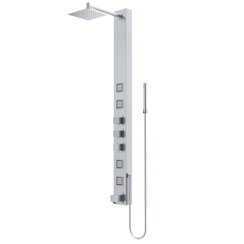 Bowery Square Shower Panel System with Tub Spout