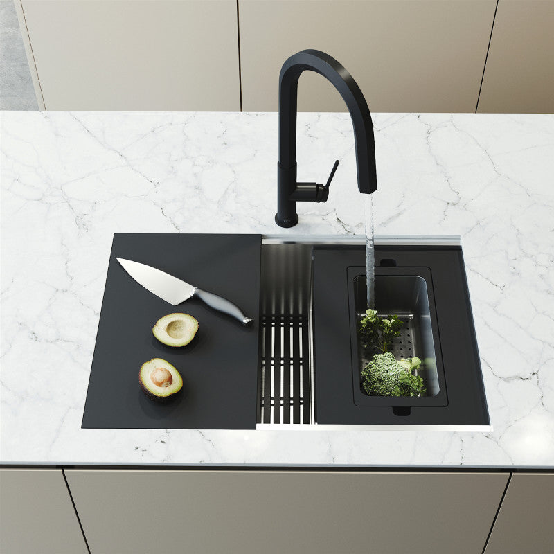 Hampton 28" Stainless Steel Undermount Kitchen Sink with Workstation