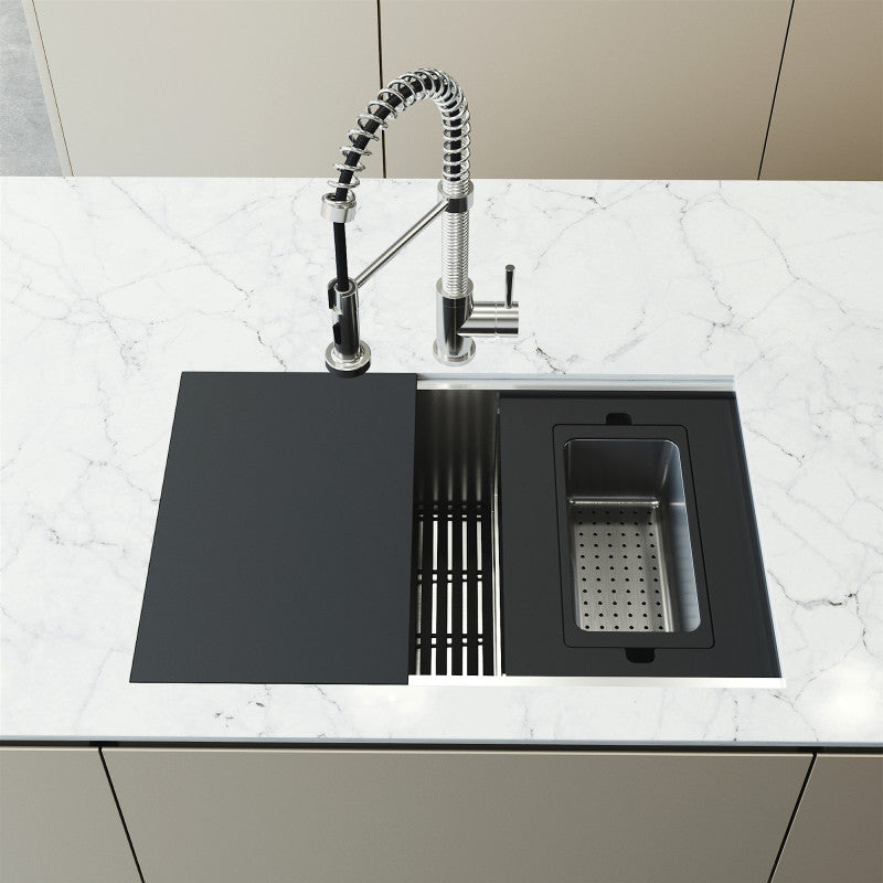 Hampton 28" Stainless Steel Undermount Kitchen Sink with Workstation