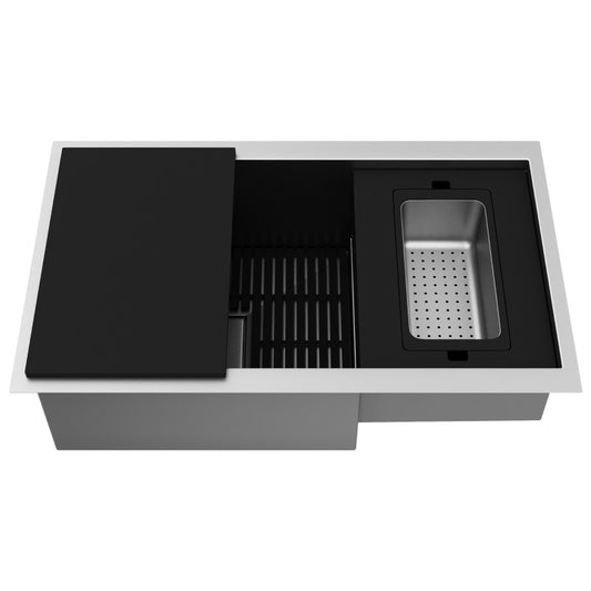 Hampton 32" Stainless Steel Undermount Kitchen Sink with Workstation