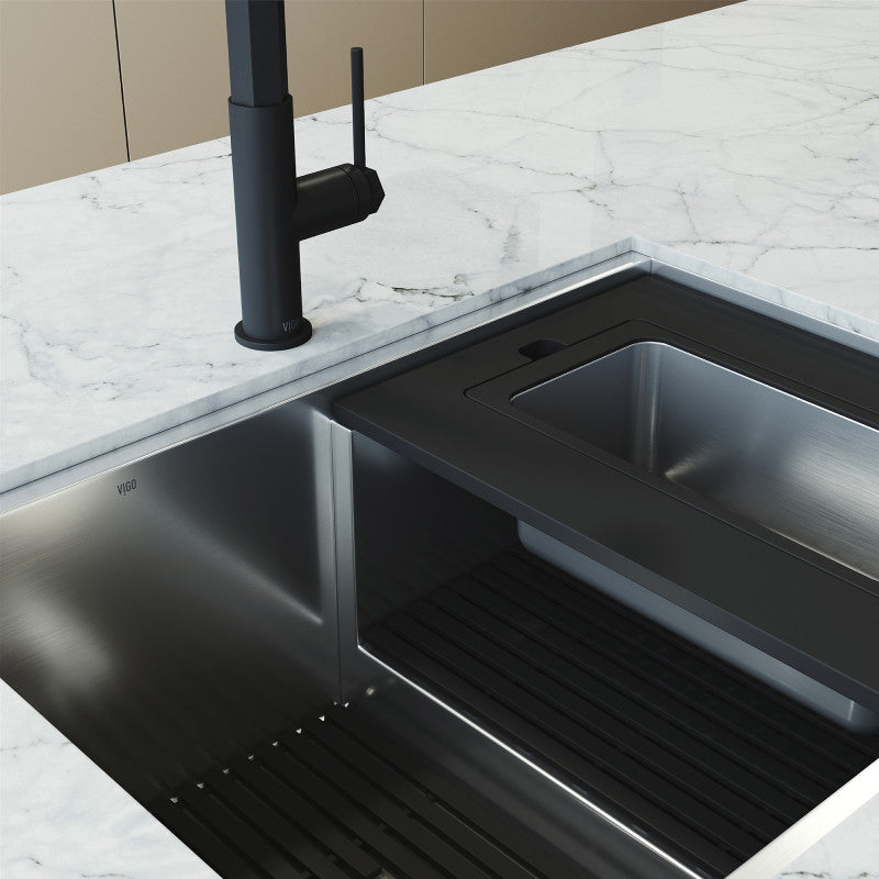Hampton 32" Stainless Steel Undermount Kitchen Sink with Workstation
