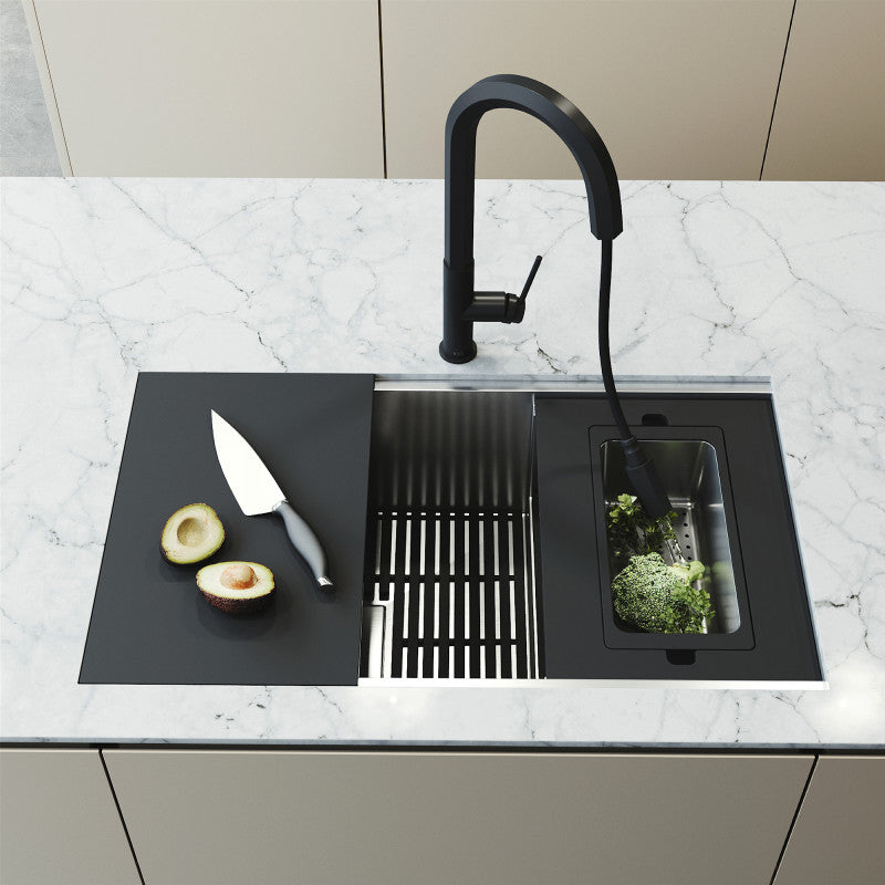 Hampton 32" Stainless Steel Undermount Kitchen Sink with Workstation