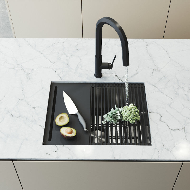 Mercer 23" Stainless Steel Undermount Bar Sink with Workstation