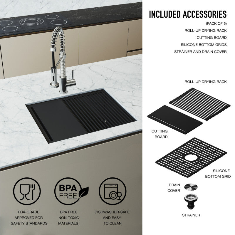 Mercer 23" Stainless Steel Undermount Bar Sink with Workstation