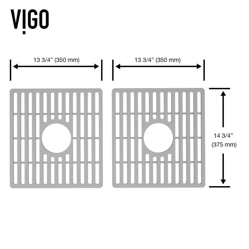 VIGO Silicone Kitchen Sink Grid for Double Basin Sink