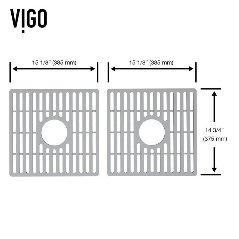 VIGO Silicone Kitchen Sink Grid for Double Basin Sink