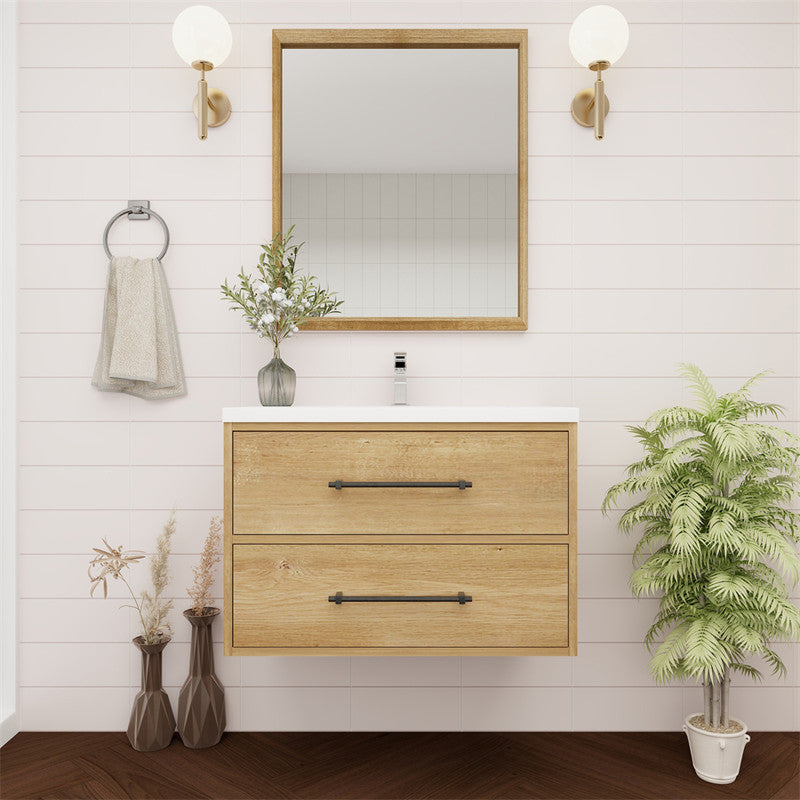 Victoria 30" Wall Mounted Bathroom Vanity with Acrylic Integrated Sink Top
