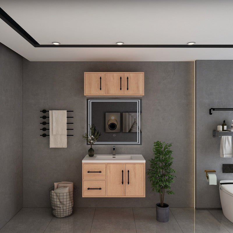 Victoria 36" Wall Mounted Bathroom Vanity with Reinforced Acrylic Integrated Sink Top