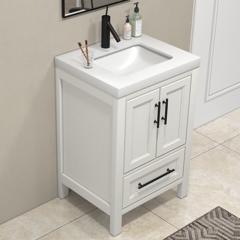 VIV 24" Freestanding Bathroom Vanity with Reinforced Acrylic Integrated Sink Top