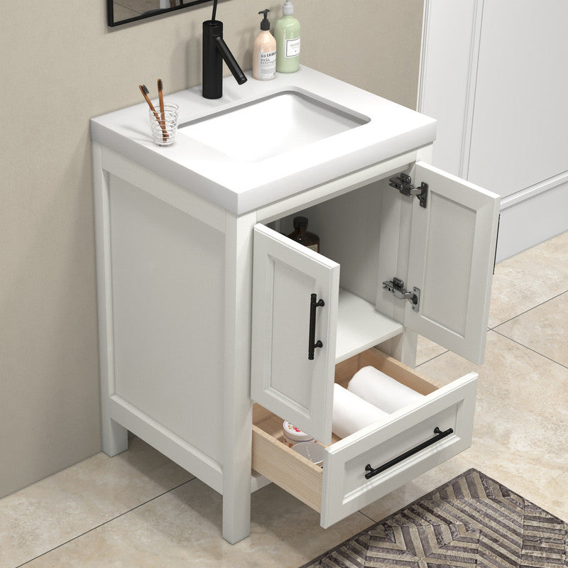 VIV 24" Freestanding Bathroom Vanity with Reinforced Acrylic Integrated Sink Top