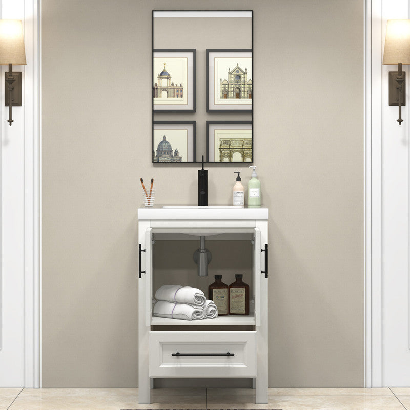 VIV 24" Freestanding Bathroom Vanity with Reinforced Acrylic Integrated Sink Top