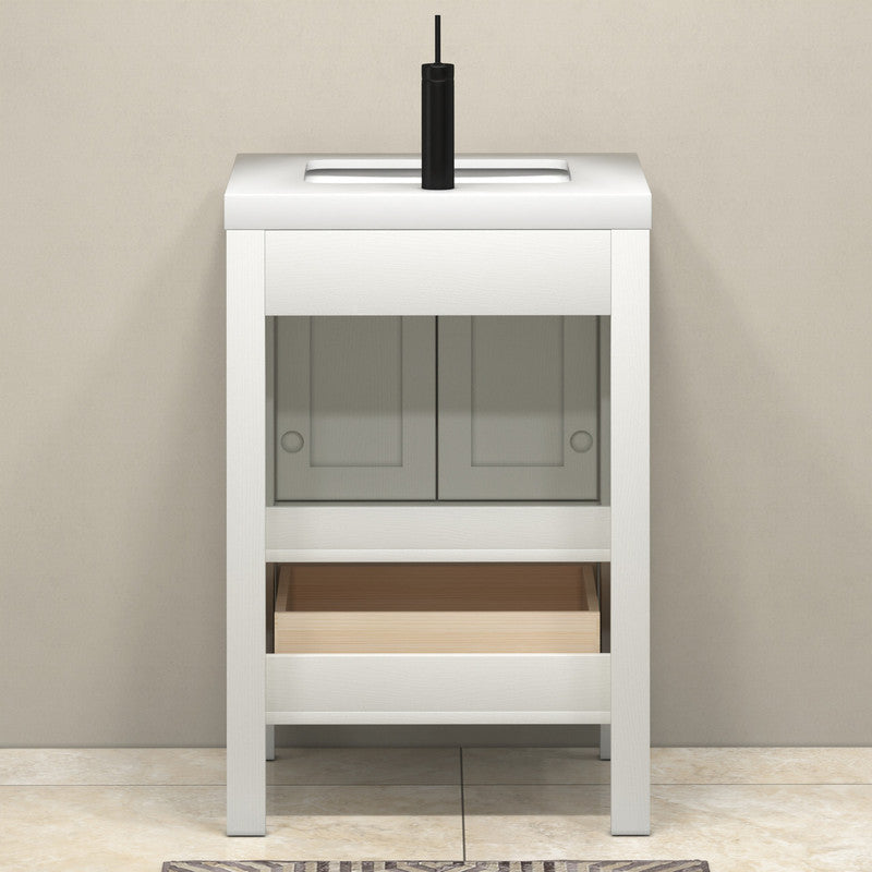 VIV 24" Freestanding Bathroom Vanity with Reinforced Acrylic Integrated Sink Top