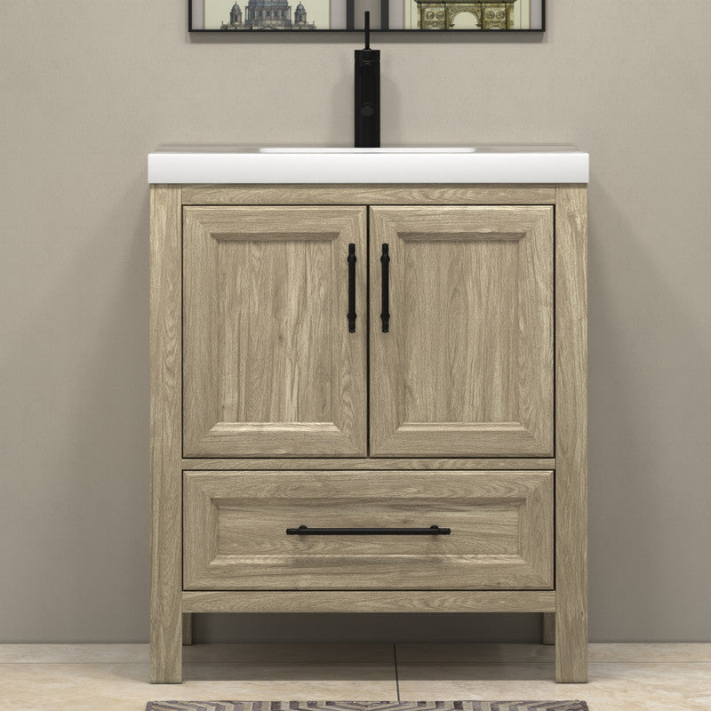 VIV 30" Freestanding Bathroom Vanity with Reinforced Acrylic Integrated Sink Top