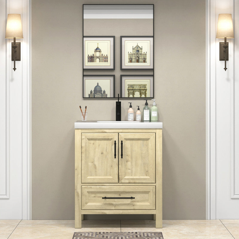 VIV 30" Freestanding Bathroom Vanity with Reinforced Acrylic Integrated Sink Top