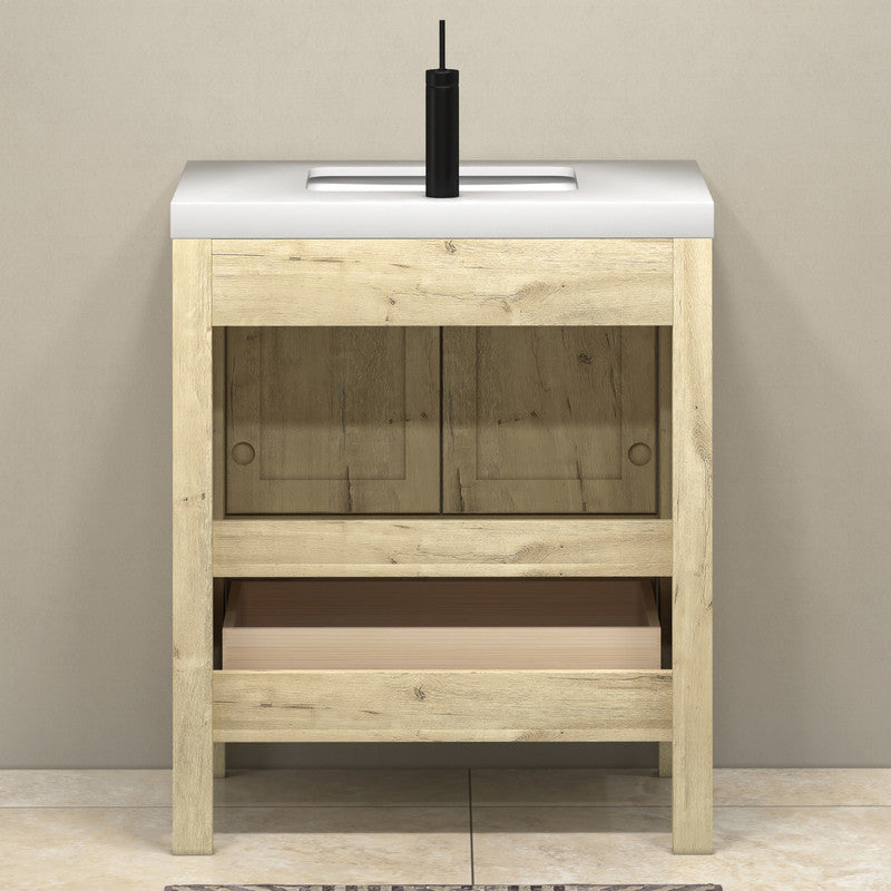 VIV 30" Freestanding Bathroom Vanity with Reinforced Acrylic Integrated Sink Top