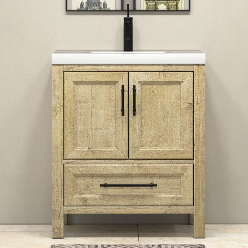 VIV 30" Freestanding Bathroom Vanity with Reinforced Acrylic Integrated Sink Top