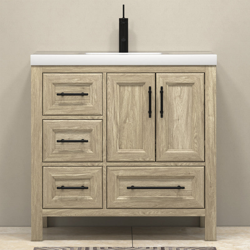 VIV 36" Freestanding Bathroom Vanity with Reinforced Acrylic Integrated Sink Top