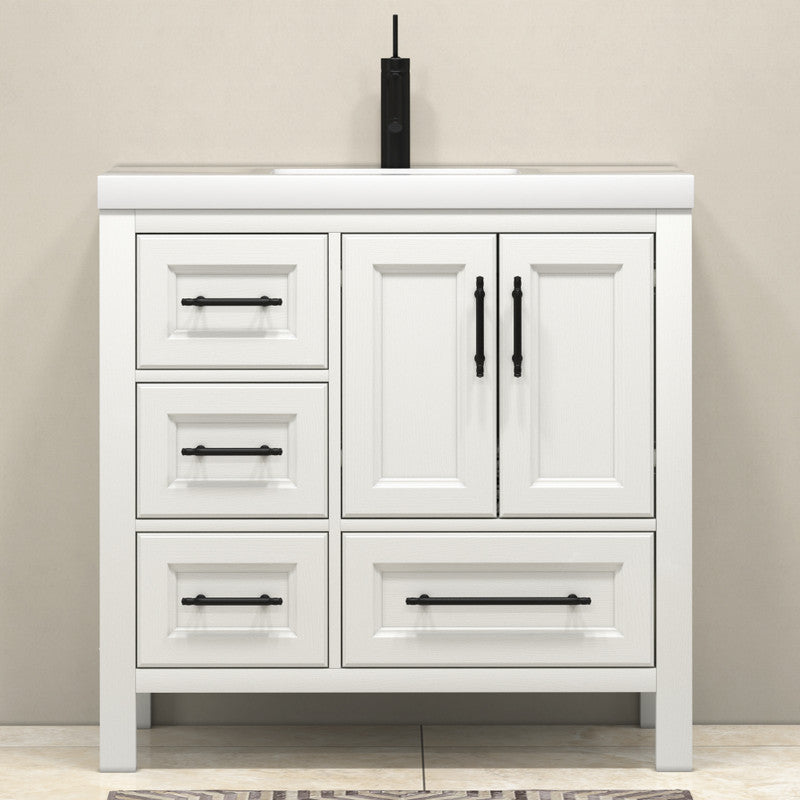 VIV 36" Freestanding Bathroom Vanity with Reinforced Acrylic Integrated Sink Top