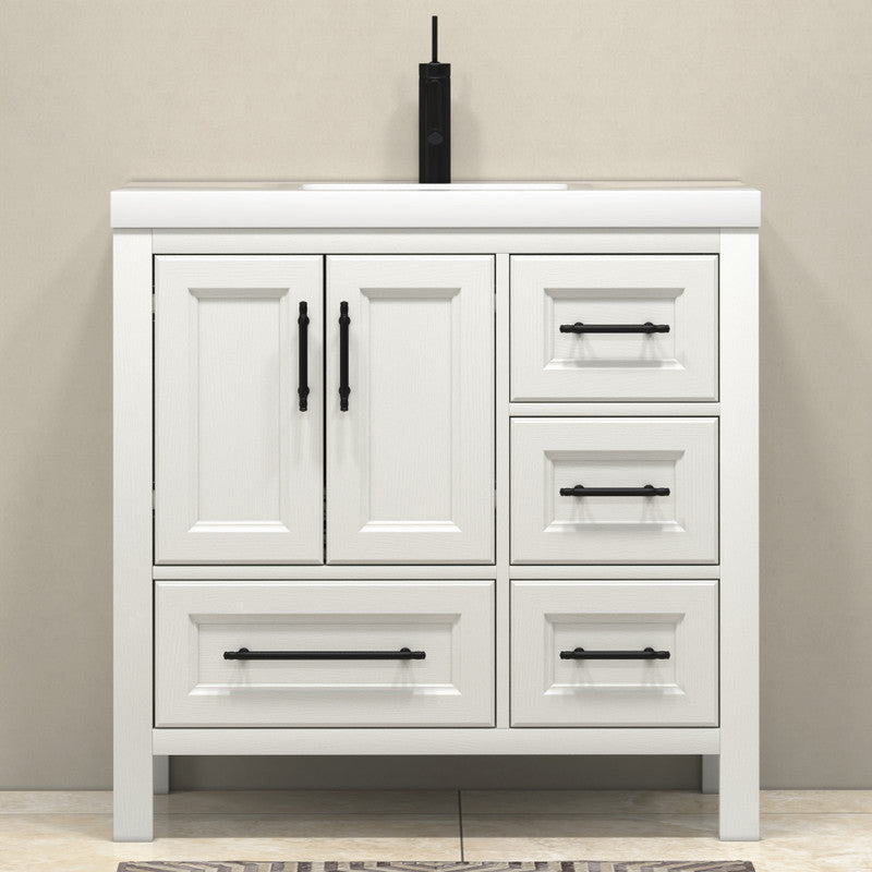 VIV 36" Freestanding Bathroom Vanity with Reinforced Acrylic Integrated Sink Top