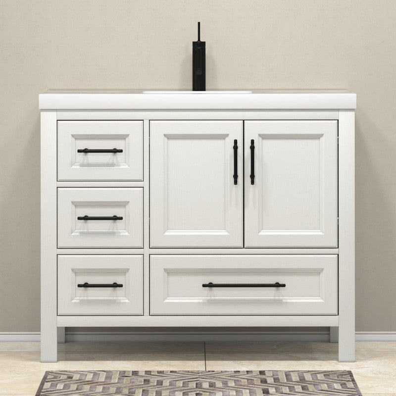 VIV 42" Freestanding Bathroom Vanity with Reinforced Acrylic Integrated Sink Top