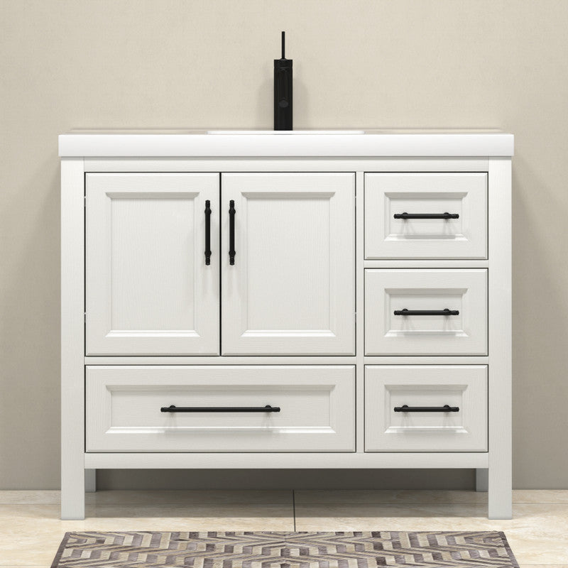VIV 42" Freestanding Bathroom Vanity with Reinforced Acrylic Integrated Sink Top