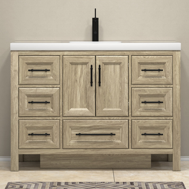 VIV 48" Freestanding Bathroom Vanity with Reinforced Acrylic Integrated Sink Top